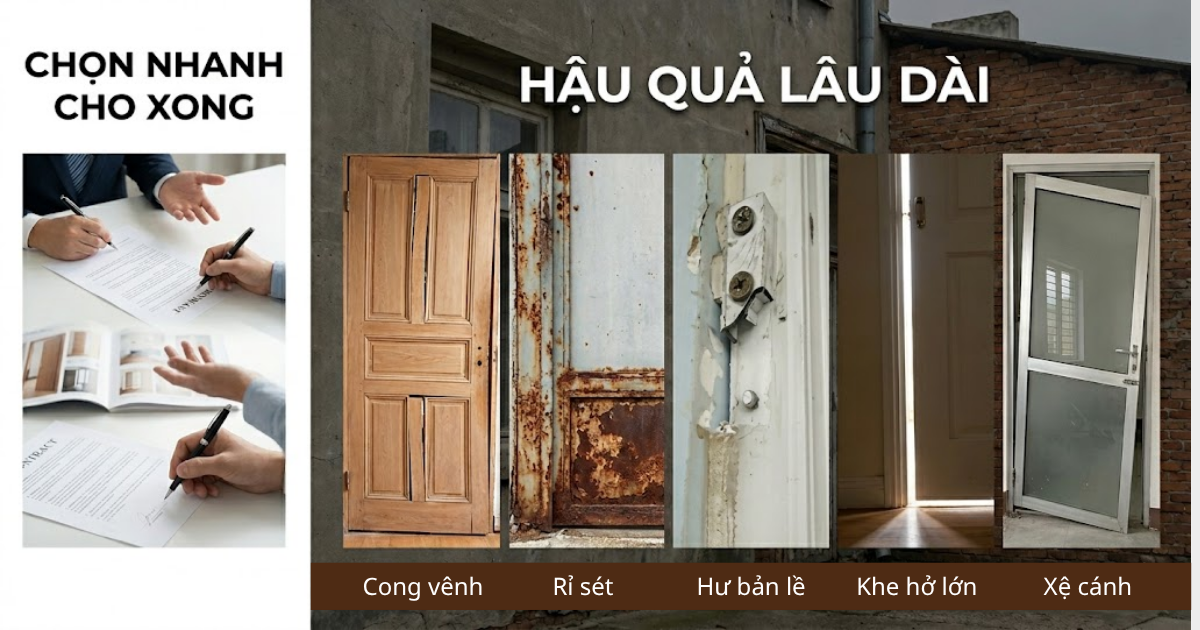Tâm lý “chọn nhanh cho xong” khi làm cửa và hậu quả lâu dài
